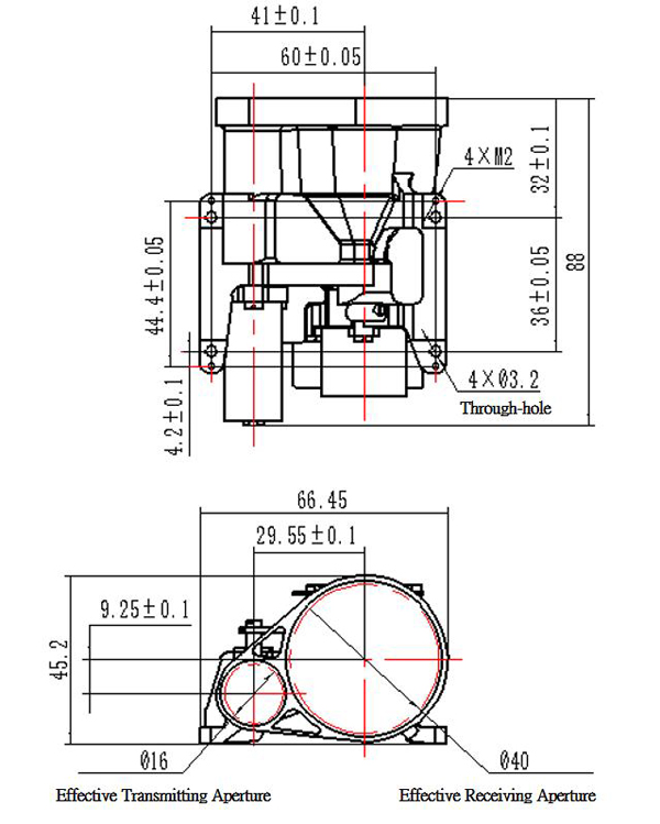 Drawing of 9000m Highly-stable Laser Ranging Module